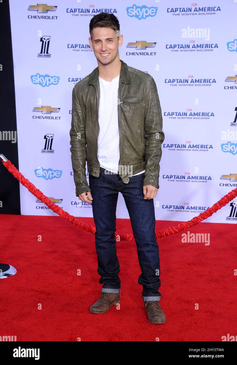 JeanLuc Bilodeau attending the premiere of Captain America Winter