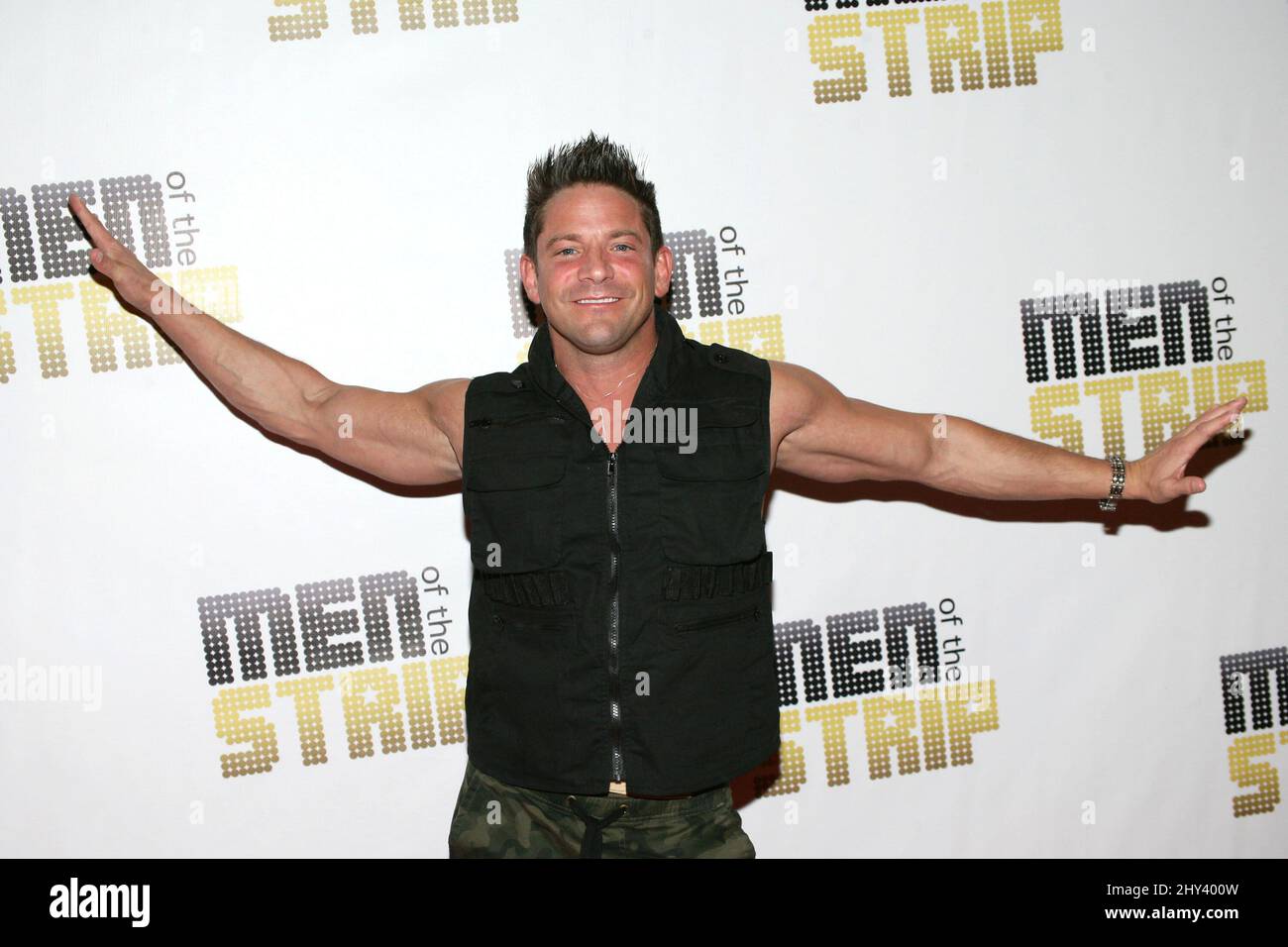 Jeff Timmons arrives at the "Men of the Strip" performance with Jeff