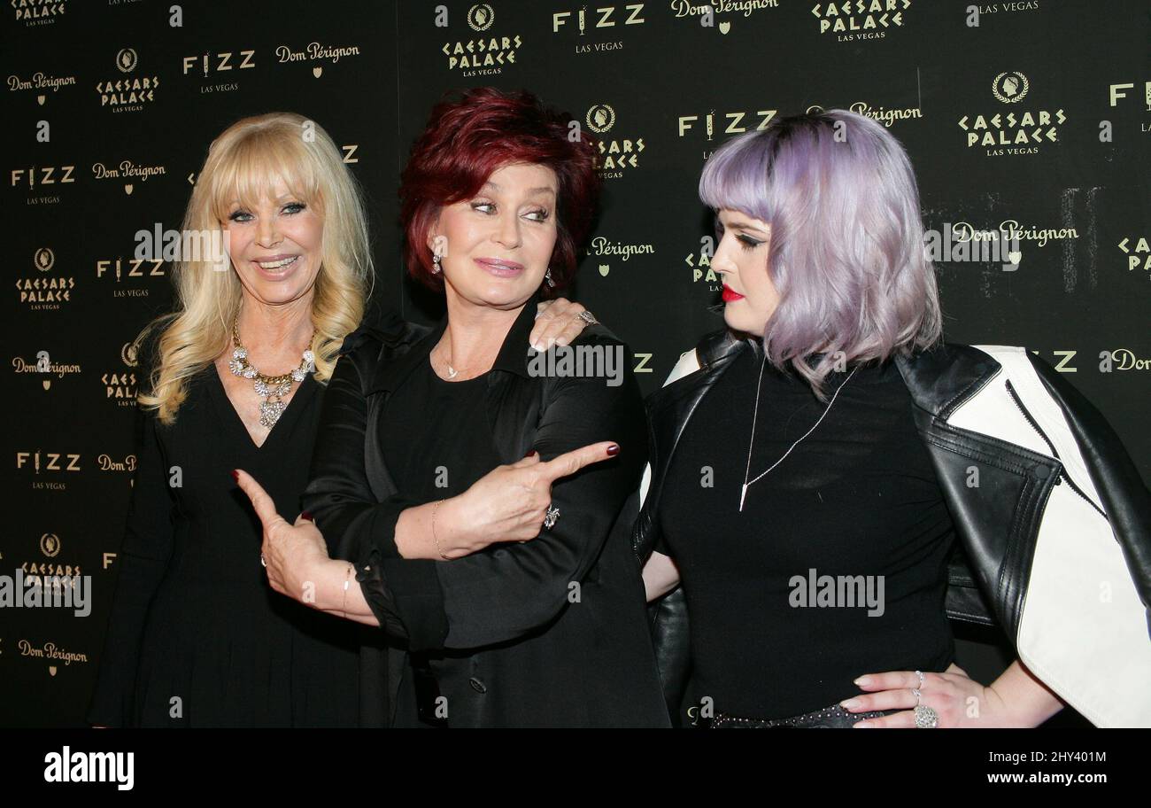 Britt Ekland, Sharon Osbourne and Kelly Osbourne attends an event at