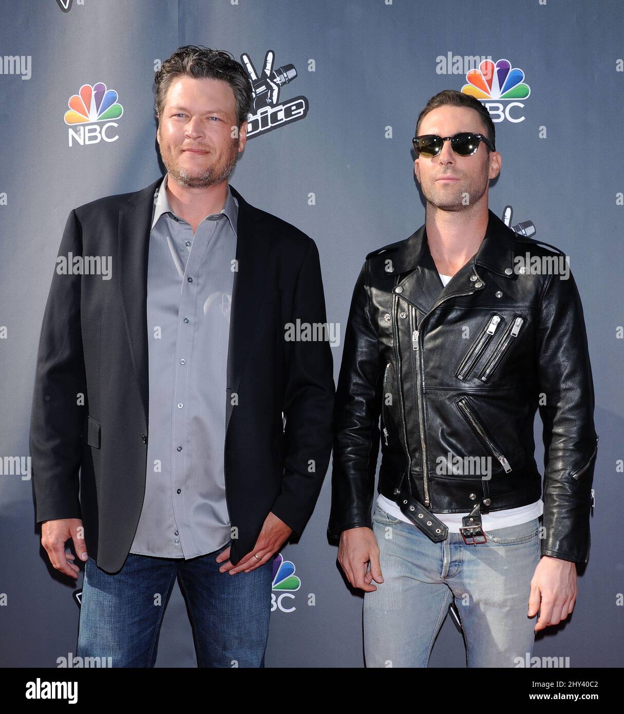Blake Shelton and Adam Lambert attending the NBC's 