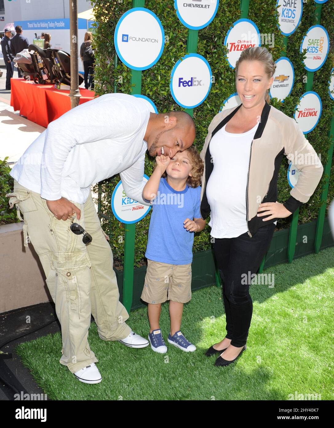 Hank Bassett, Hank Baskett IV and Kendra Wilkinson attends the Safe Day ...