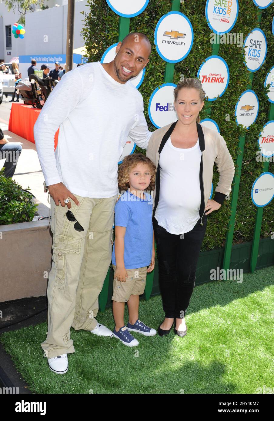 Hank Bassett, Hank Baskett IV and Kendra Wilkinson attends the Safe Day ...
