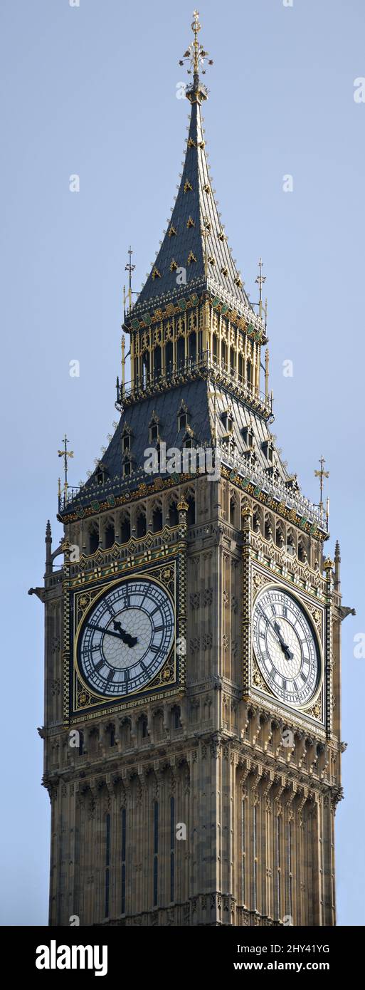 Vertical shot of a Big Ben Clock Tower in London, UK Stock Photo