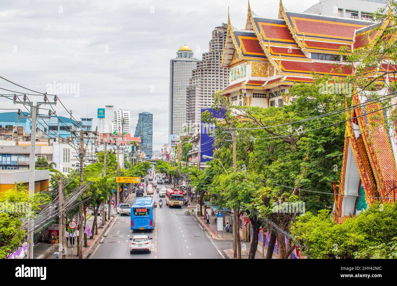 the streets and the Cityscape of Bangkok Thailand Stock Photo Alamy