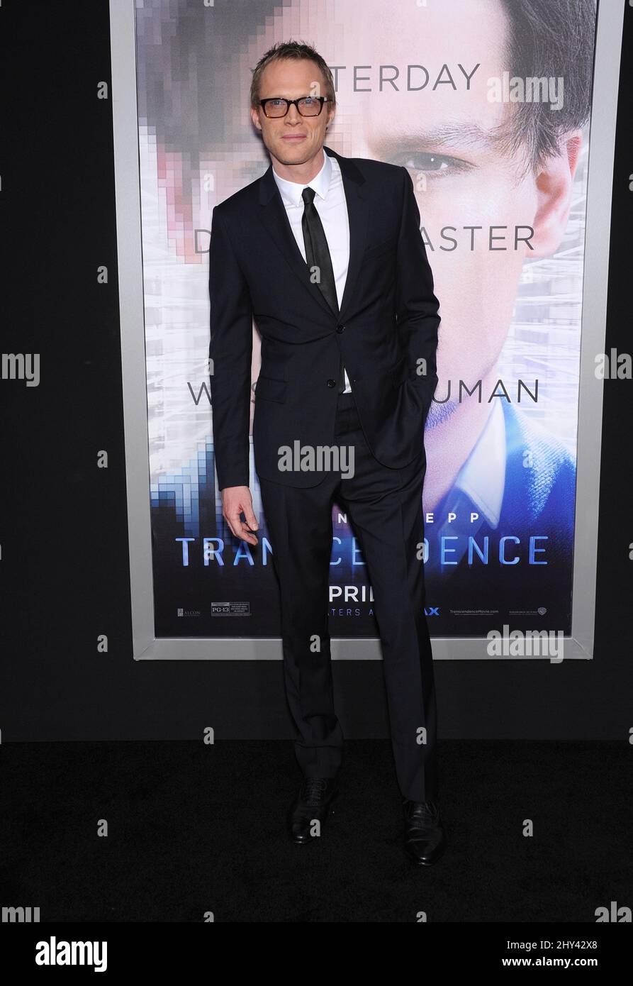 Paul Bettany arrives at the LA Premiere Of 'Transcendence' on Thursday, April 10, 2014, in Los Angeles. Stock Photo