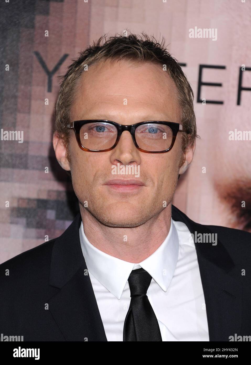 Paul Bettany arrives at the LA Premiere Of 'Transcendence' on Thursday, April 10, 2014, in Los Angeles. Stock Photo