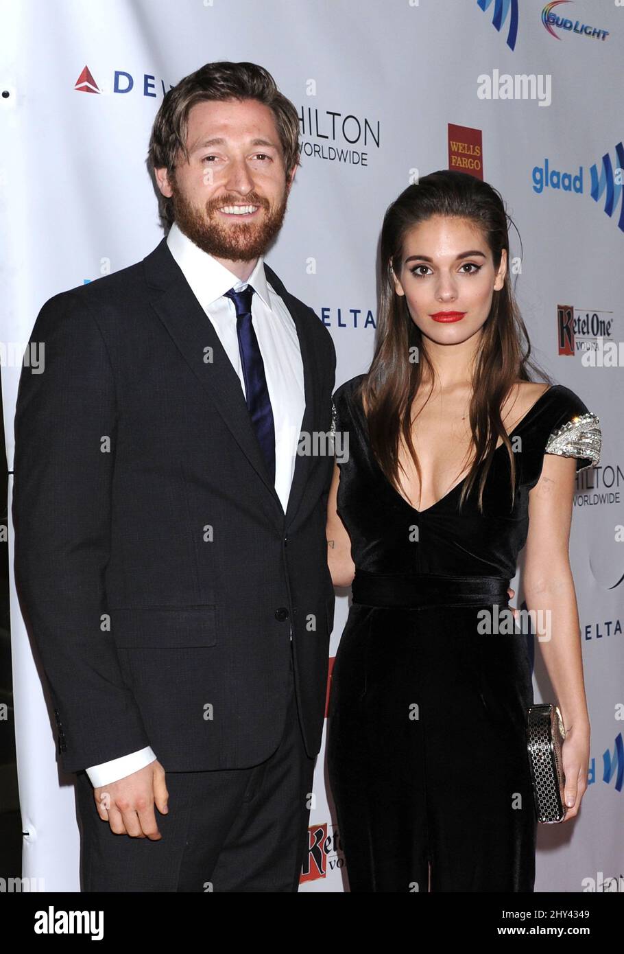 Lucas Neff and Caitlin Stasey attending the 25th Annual GLAAD Media