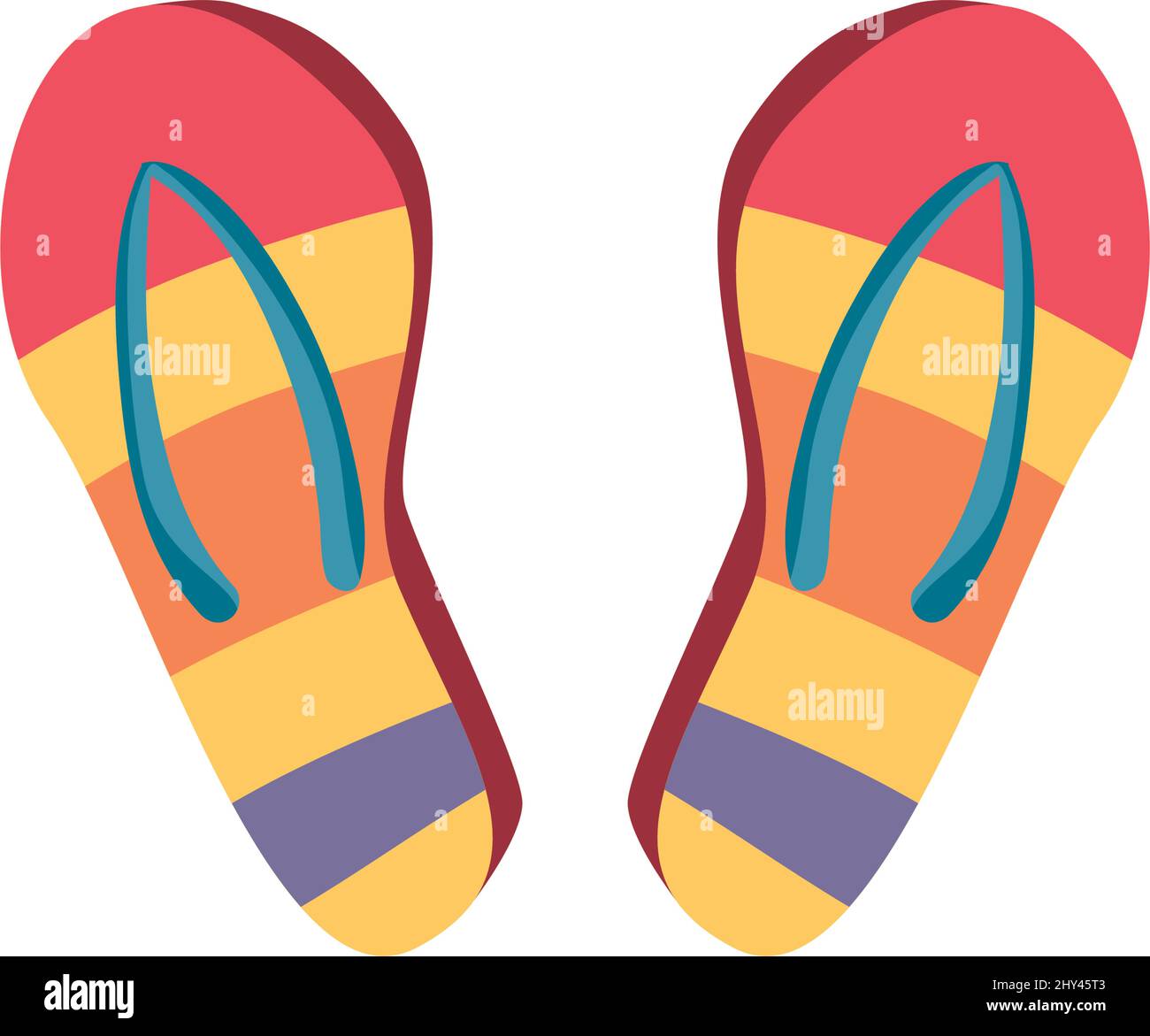 flat colored flip flops Stock Vector Image & Art - Alamy