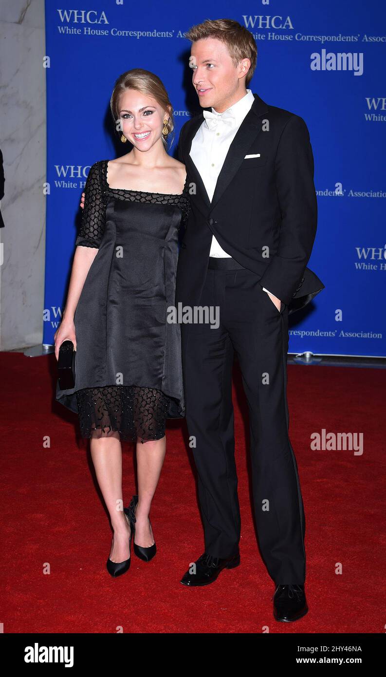 AnnaSophia Robb & Ronan Farrow attending White House Correspondents Association Dinner at the Hilton Hotel in Washington DC. Stock Photo