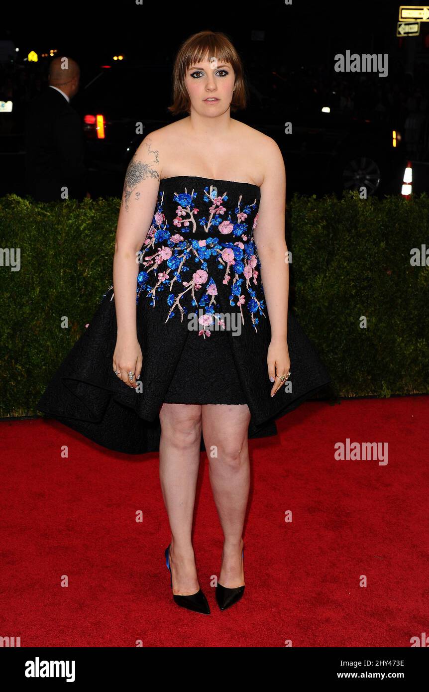Lena Dunham arriving at the Costume Institute Benefit Met Gala celebrating the opening of the Charles James, Beyond Fashion Exhibition and the new Anna Wintour Costume Center. The Metropolitan Museum of Art, New York City. Stock Photo