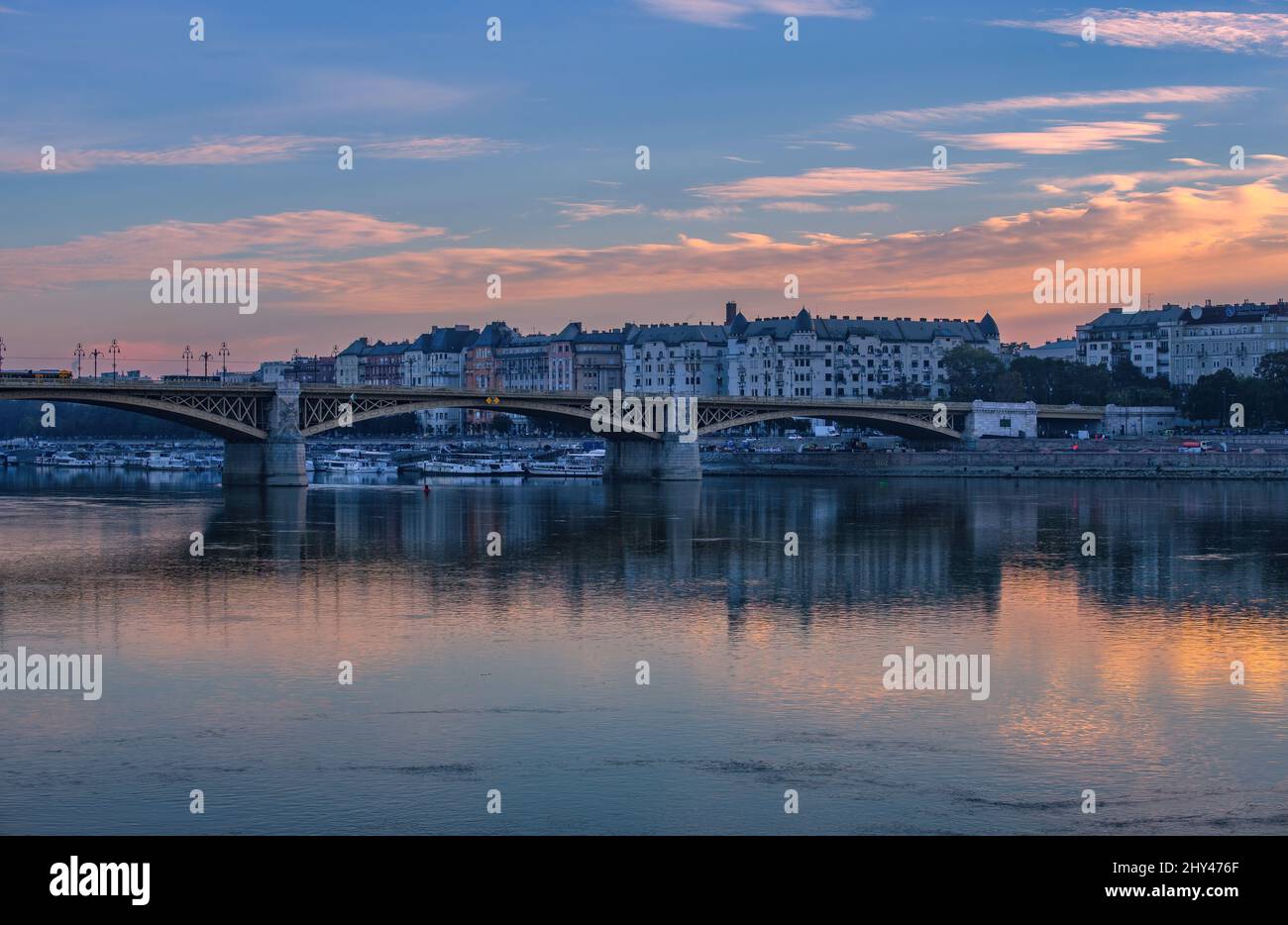 Sunset on margaret bridge hi-res stock photography and images - Alamy
