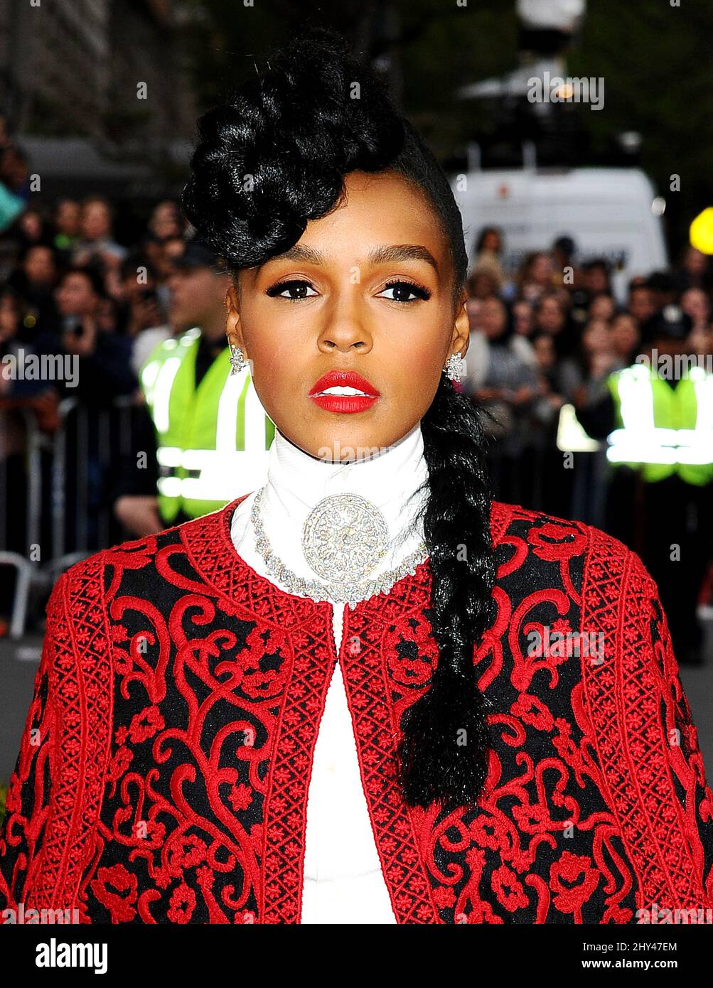 Janelle Monae arriving at the Costume Institute Benefit Met Gala