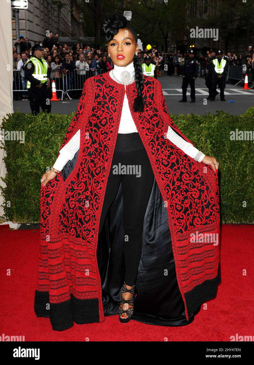 Janelle Monae arriving at the Costume Institute Benefit Met Gala