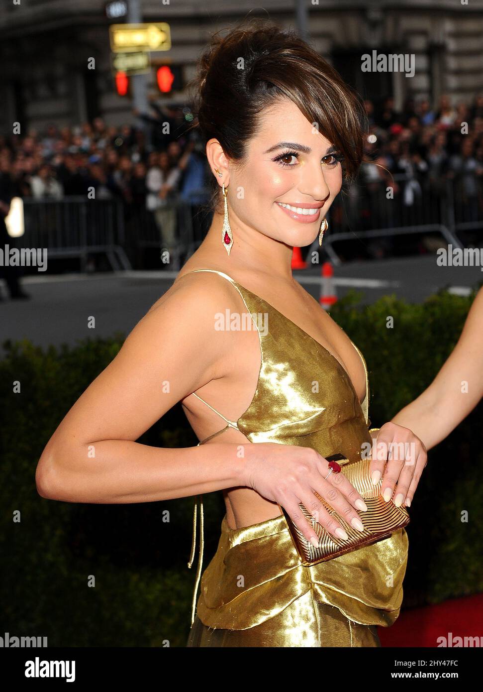 Lea Michele arriving at the Costume Institute Benefit Met Gala