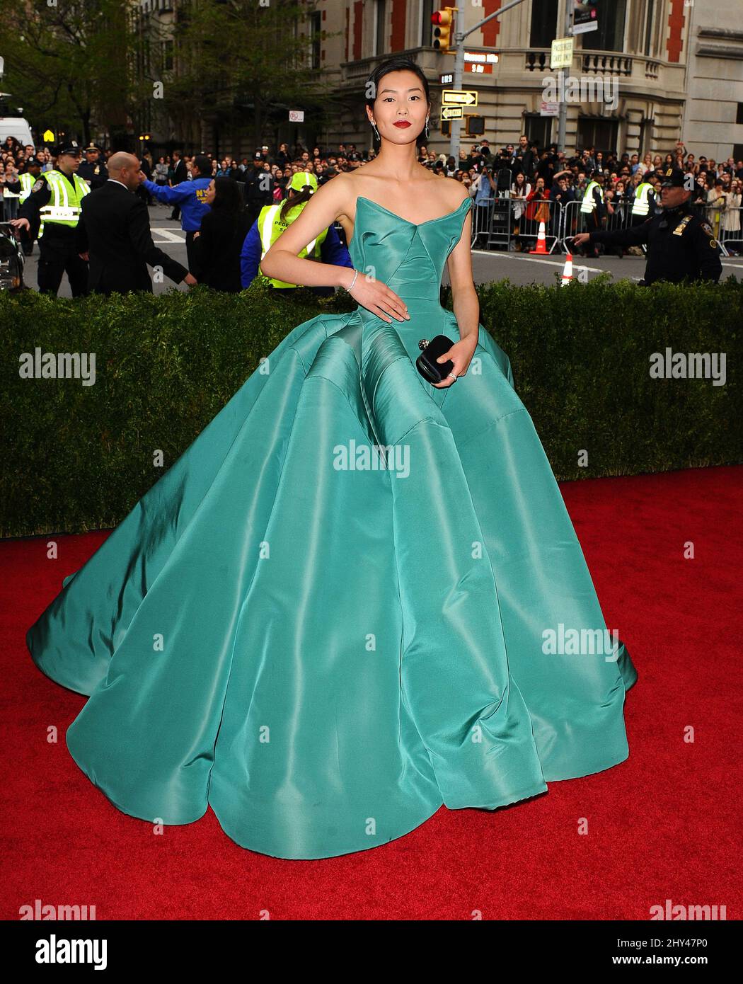 Liu Wen arriving at the Costume Institute Benefit Met Gala celebrating