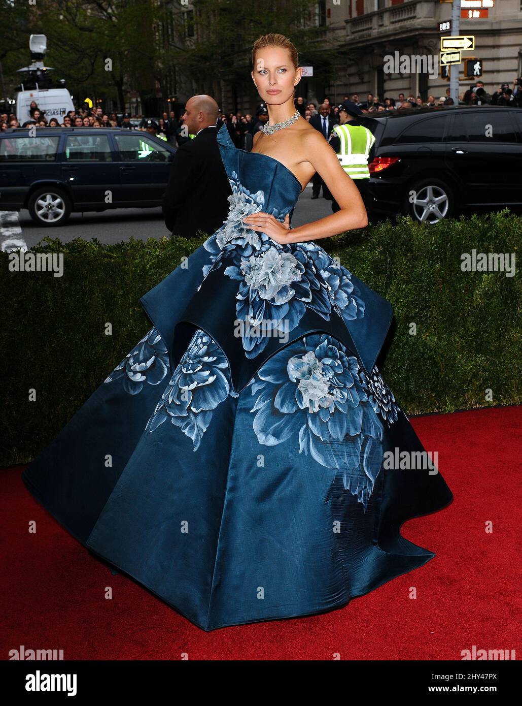Toni Garrn arriving at the Costume Institute Benefit Met Gala