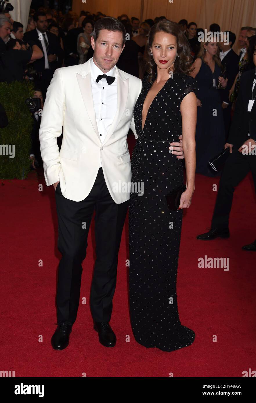 Ed Burns & Christy Turlington Burns arriving at the Costume Institute