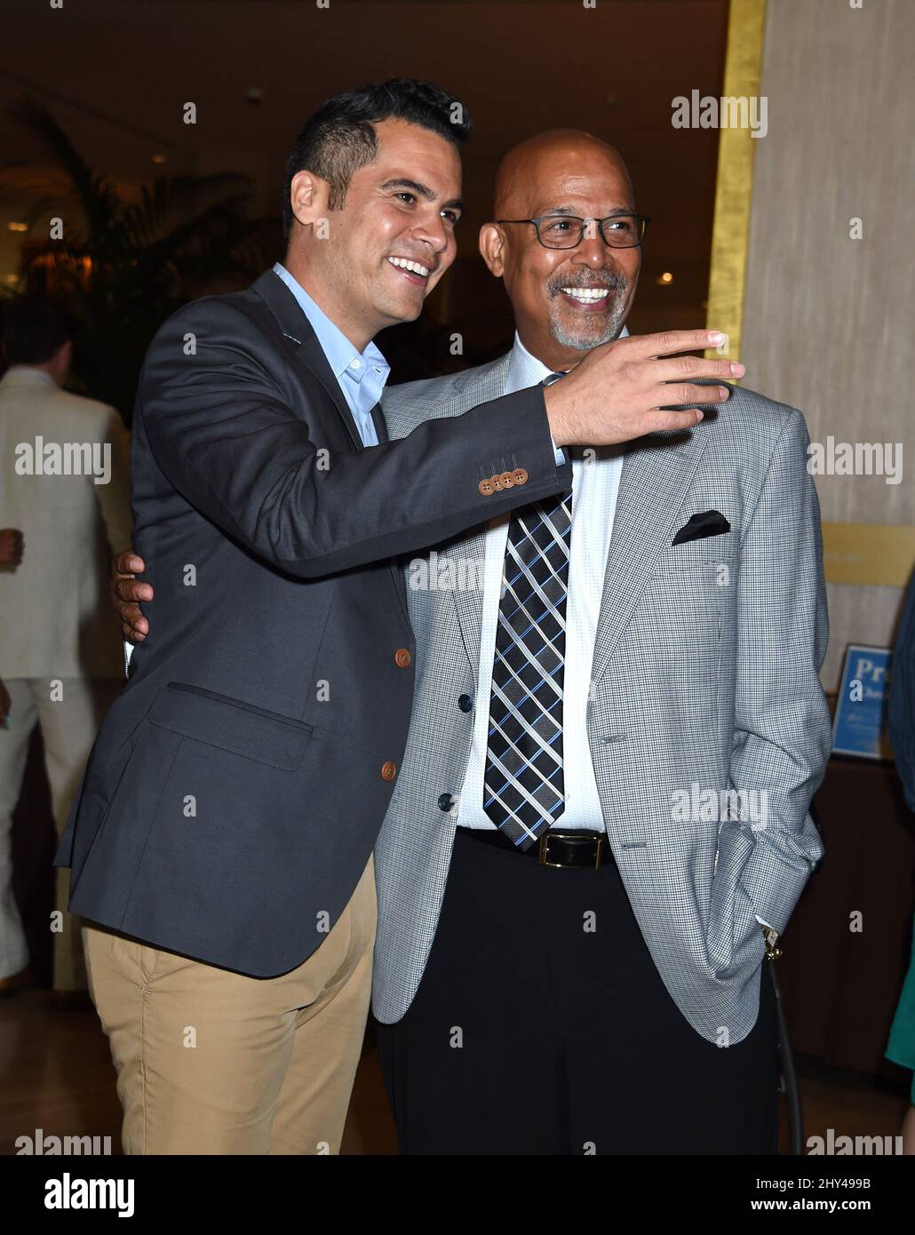 Cash Warren and Michael Warren attends the Helping Hand Mother's Day Luncheon held at the Beverly Hilton Hotel, Beverly Hills, May 9 2014. Stock Photo