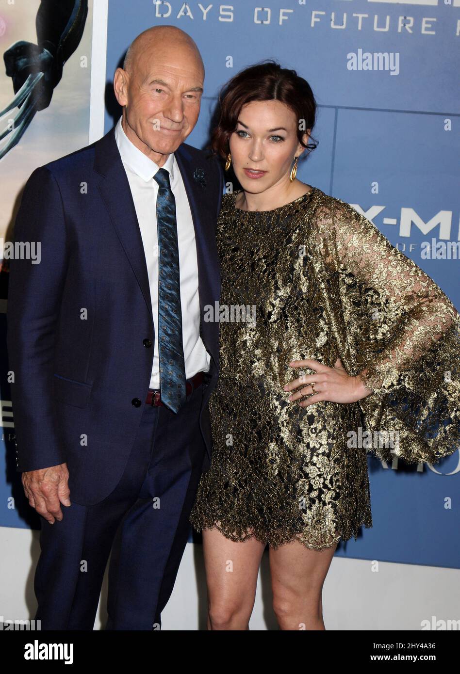 Patrick Stewart and Sophie Alexandra attending the "X-Men: Days Of Future Past" World Premiere at the Jacob Javits Center on May 10, 2014. Stock Photo