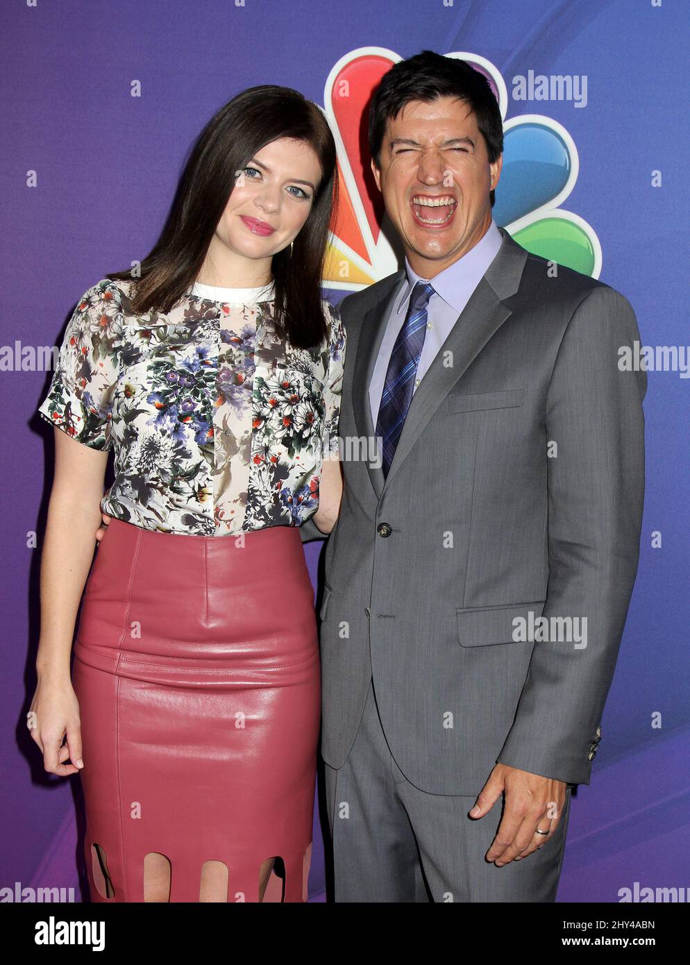 Casey Wilson and Ken Marino attending the NBC Upfront Presentation in