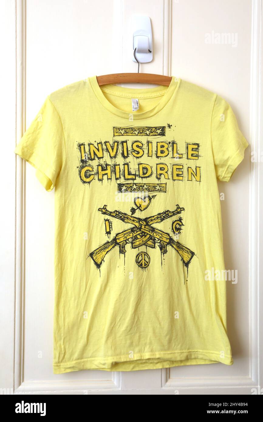 Yellow T-Shirt 'Invisible Children' Stock Photo