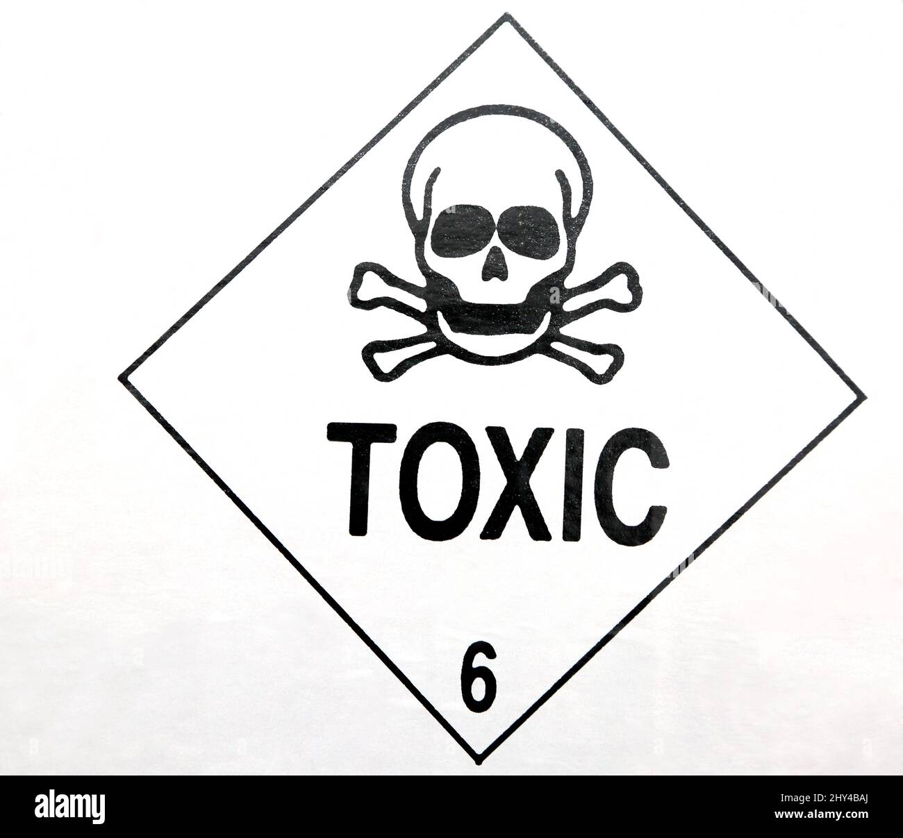 Skull and Crossbones on Toxic Sticker Stock Photo