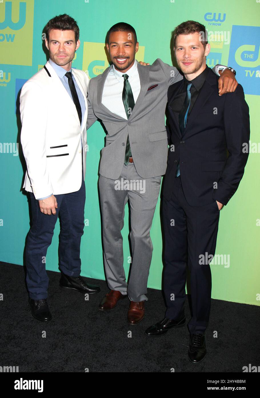 Daniel Gillies, Charles Michael Davis and Joseph Morgan attends CW Network's 2014 Upfront Presentation, Held at The London Hotel, New York Stock Photo