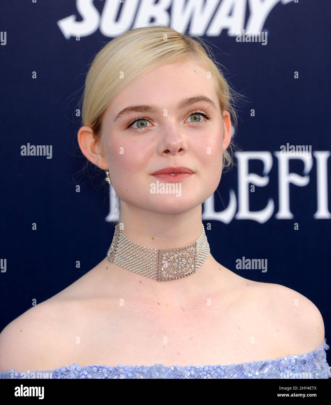 Elle Fanning attending the premiere of 'Maleficent' in Los Angeles, California. Stock Photo