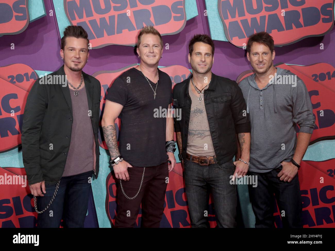 Parmalee attending the 2014 CMT Music Awards held at the Bridgestone Arena, Nashville, June 4, 2014. Stock Photo