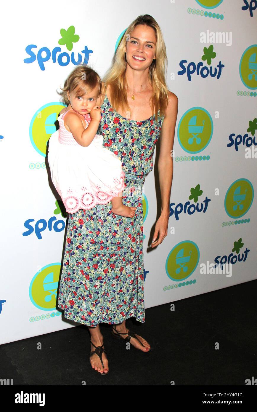 Shannon Click and daughter Sage Lavinia Huston attending the 2014 Baby Buggy Bedtime Bash. Held at Victorian Gardens at Wollman Rink in Central Park on June 4, 2014. Stock Photo