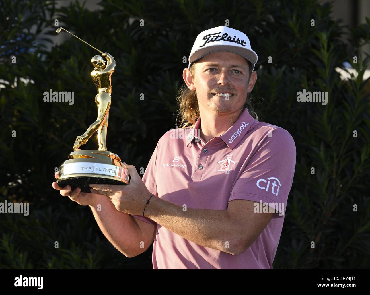 Ponte Vedra Beach, United States. 14th Mar, 2022. Cameron Smith of Australia holds the Gold Man 2022 Players Championship trophy after the final round and winning the 2022 Players PGA Championship on the Stadium Course at TPC Sawgrass in Ponte Vedra Beach, Florida on Monday, March 14, 2022. Smith won the championship with a score of 6 under par. Photo by Joe Marino/UPI Credit: UPI/Alamy Live News Stock Photo