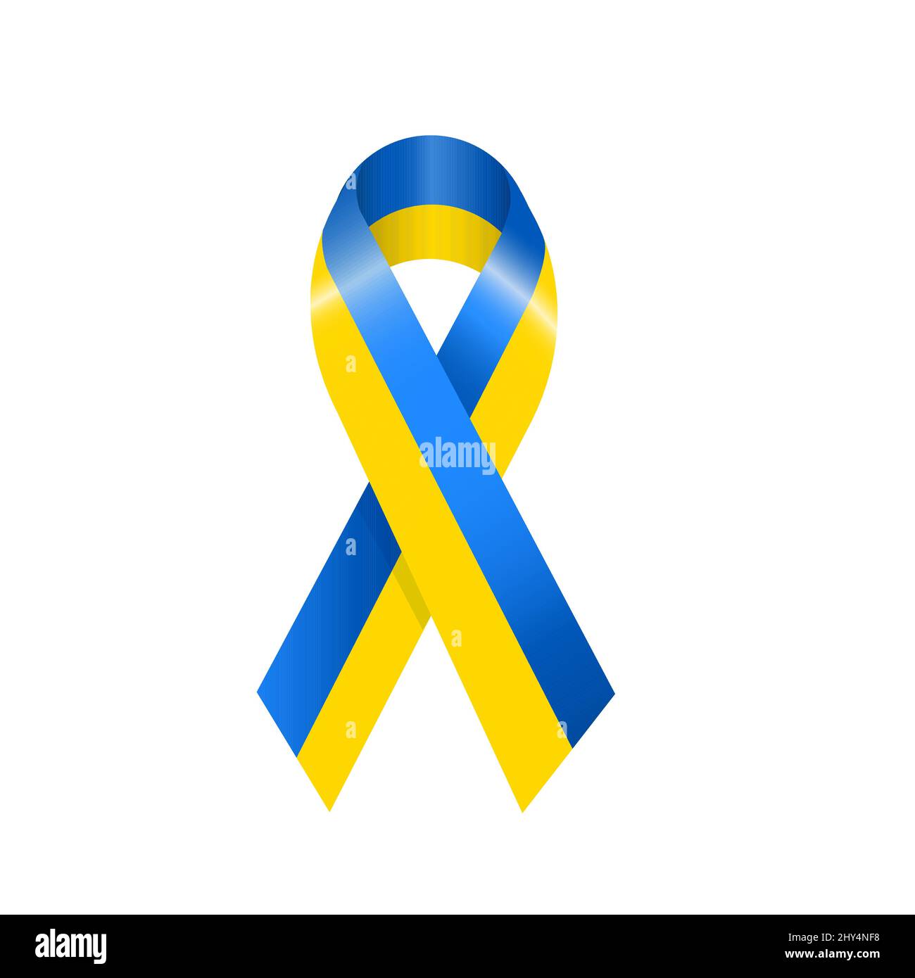 Ribbon flag of Ukraine. Vector illustration of flag of Ukraine ribbon in blue and yellow colors. Symbol of independence and freedom for Ukraine isolat Stock Vector