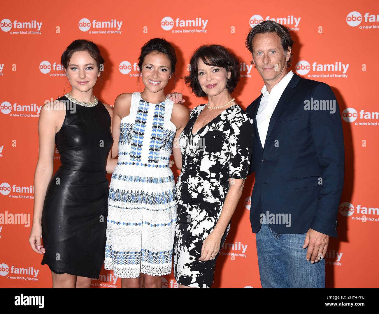 Haley Ramm, Italia Ricci, Mary Page Keller and Steven Weber attending the ABC TCA Press Tour 2014 held at the Beverly Hilton Hotel Stock Photo