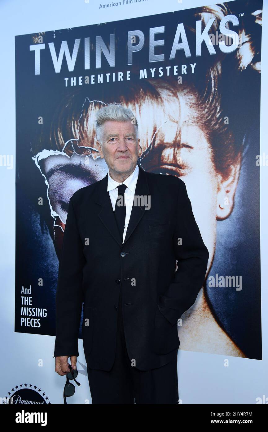 David Lynch attending the premiere of 'Twin Peaks: The Entire Mystery' in Los Angeles, California. Stock Photo
