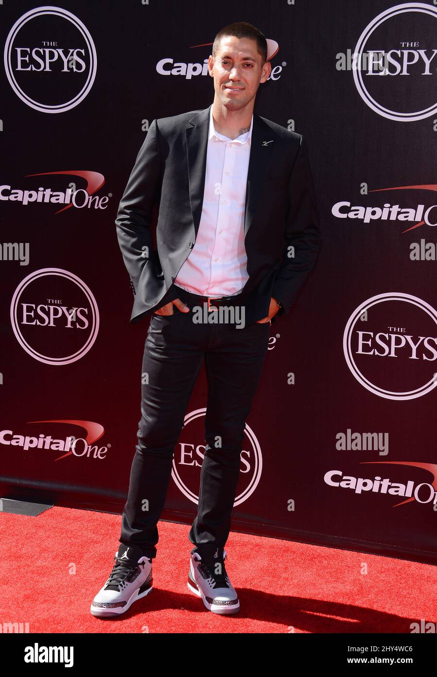 Clint Dempsey arriving at the 2014 ESPYS held at Nokia Theatre, L.A. Live. Stock Photo