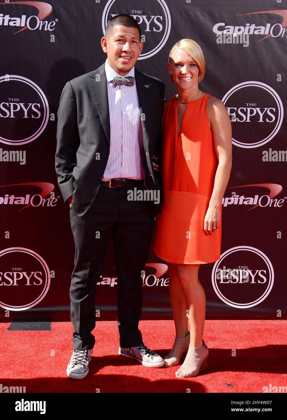 Nick Rimando arriving at the 2014 ESPYS held at Nokia Theatre, L.A. Live. Stock Photo