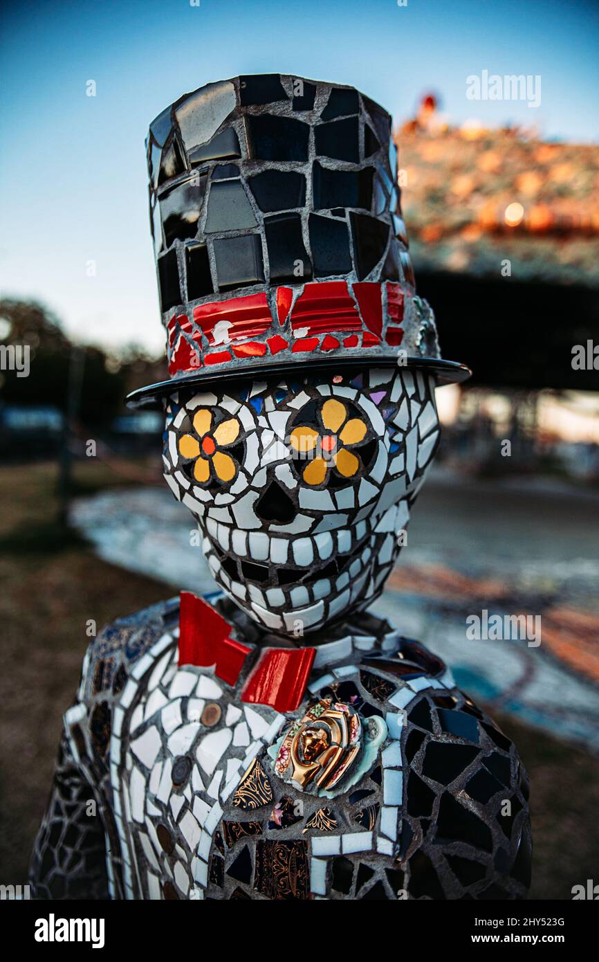 A vertical shot of the Day of the Dead art Stock Photo