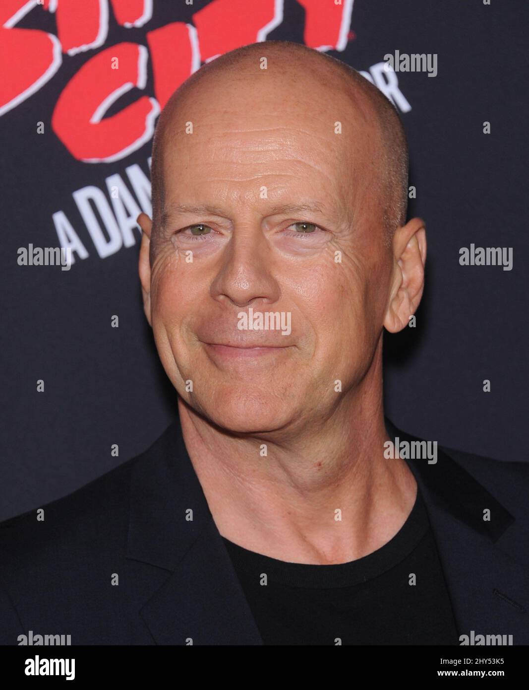 Bruce Willis attending the premiere of 'Sin City: A Dame To Kill For' in Los Angeles Stock Photo