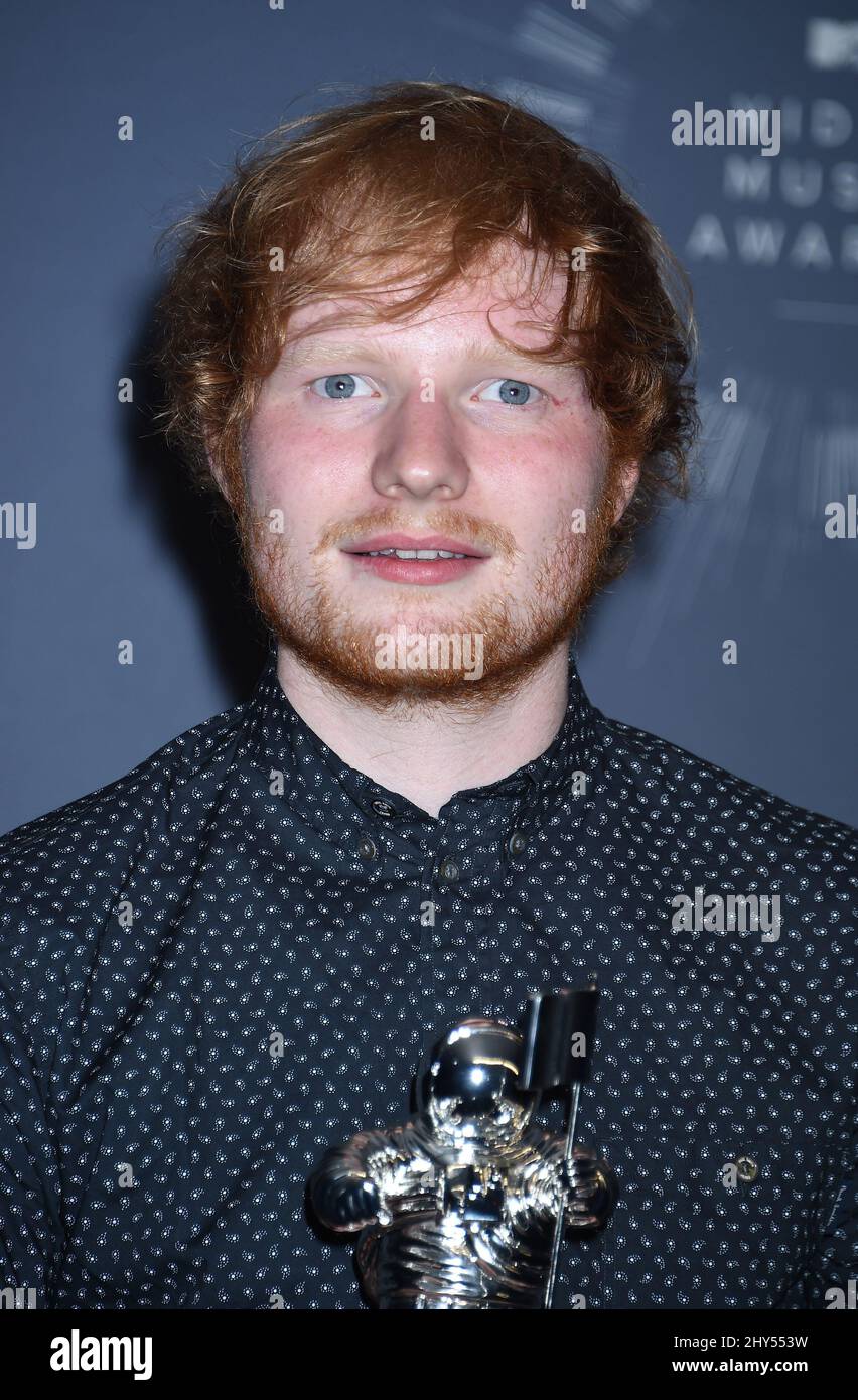 Ed Sheeran in the press room at the 2014 MTV Video Music Awards held at