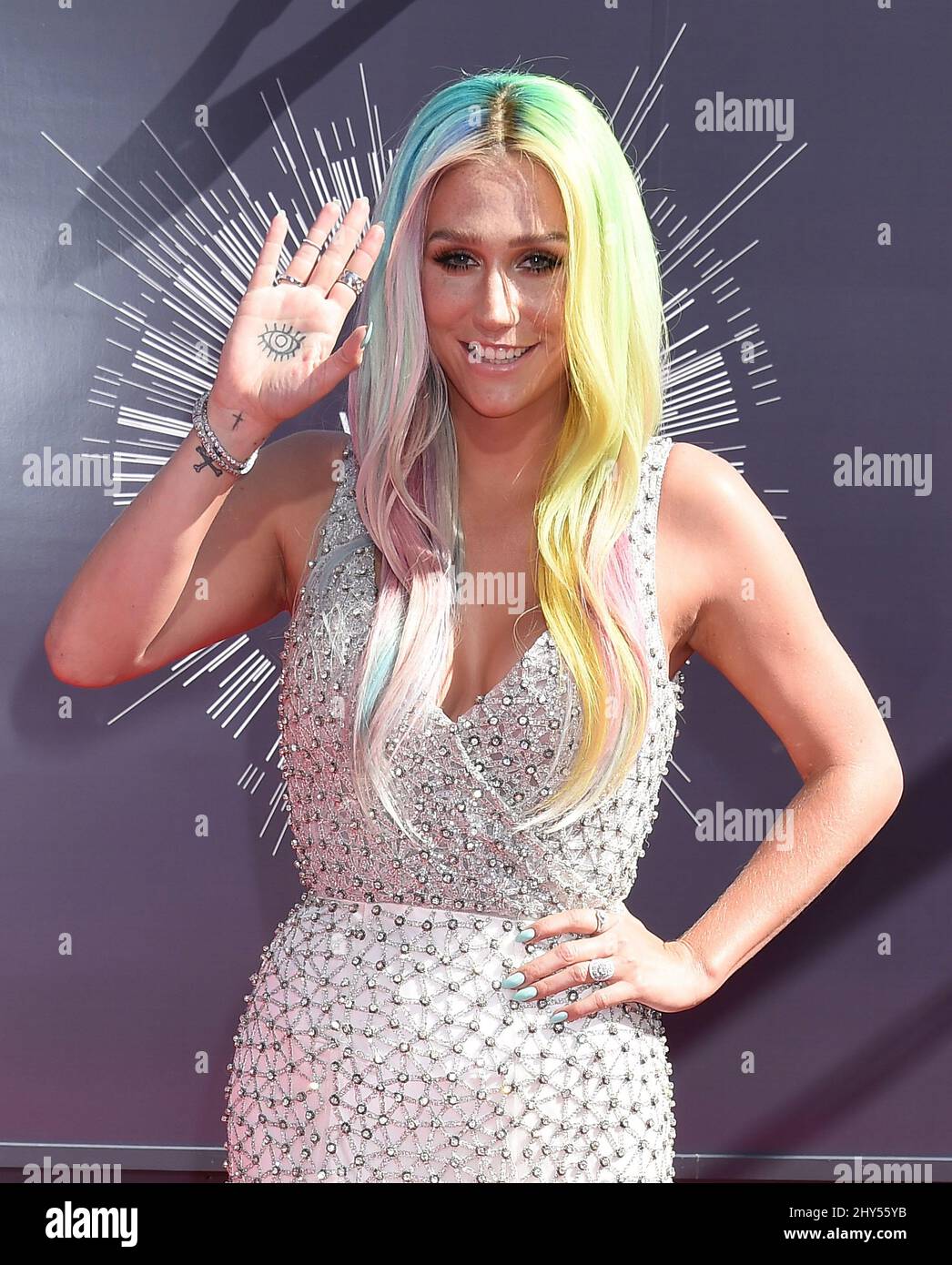 Kesha arriving at the 2014 MTV Video Music Awards held at The Forum Stock Photo