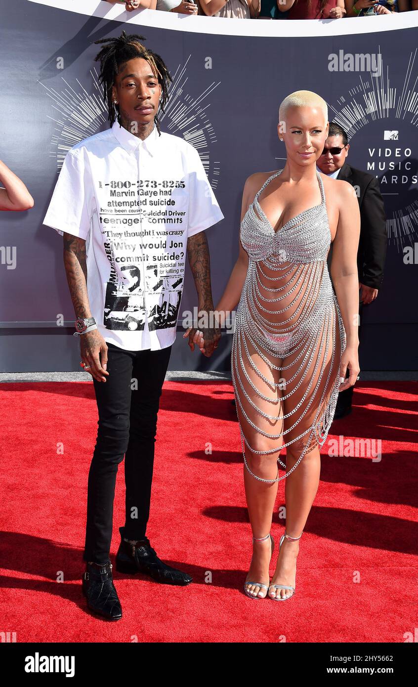 Wiz Khalifa and Amber Rose arriving at the 2014 MTV Video Music Awards held  at The Forum Stock Photo - Alamy