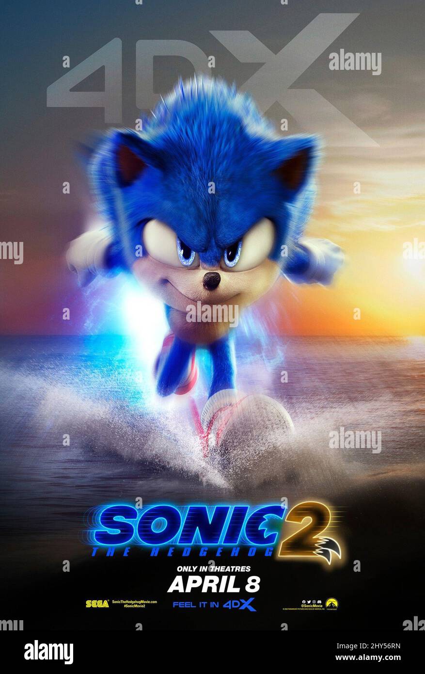 SONIC THE HEDGEHOG 2, 4DX poster, Sonic (voice: Ben Schwartz