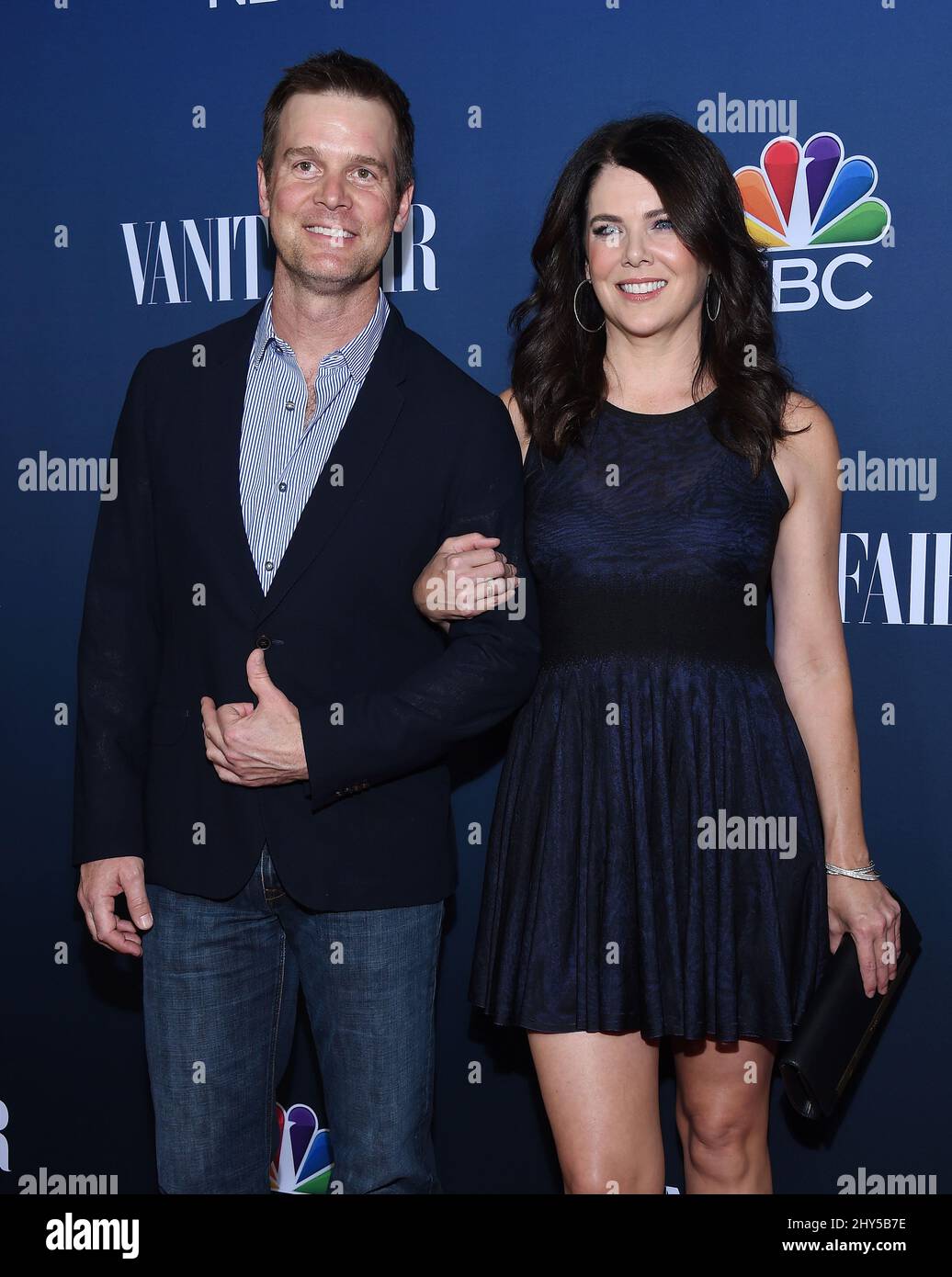 Peter Krause, Lauren Graham attending the NBC Vanity Fair 2014-2015 TV Season Red Carpet Event at the Hyde Sunset Kitchen Stock Photo