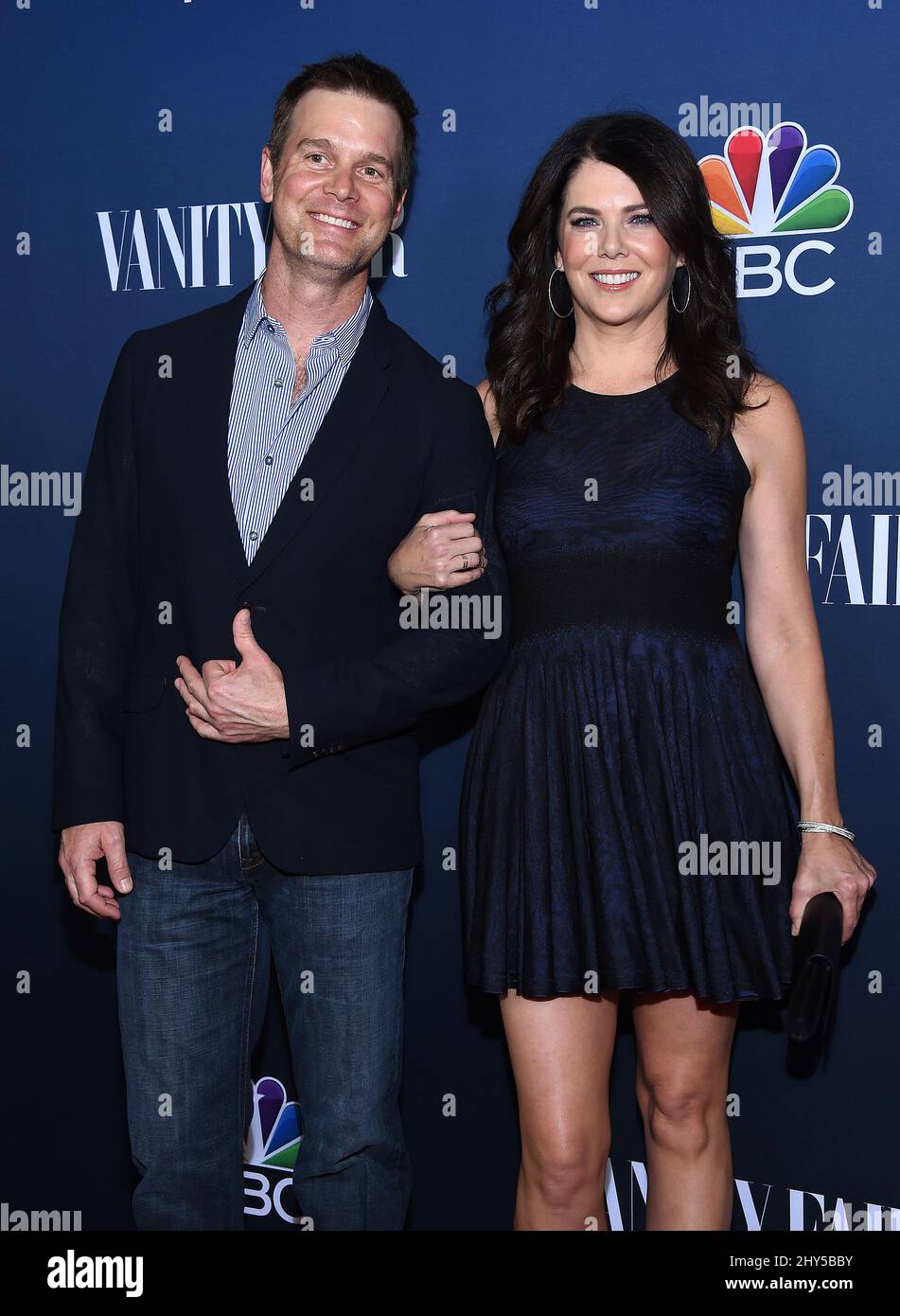Peter Krause & Lauren Graham attending the NBC Vanity Fair 2014-2015 TV Season Red Carpet Event at the Hyde Sunset Kitchen Stock Photo