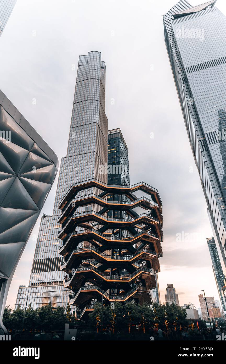 Exterior of the Vessel, also known as the Hudson Yards Staircase in New
