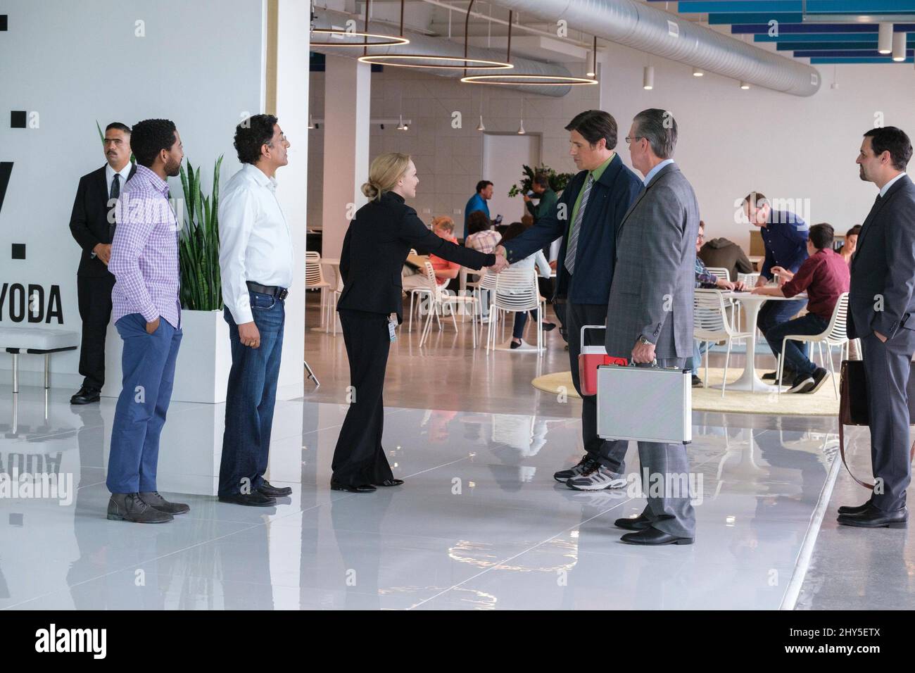 THE DROPOUT, front, from left Shaun J. Brown as Daniel Young, Naveen