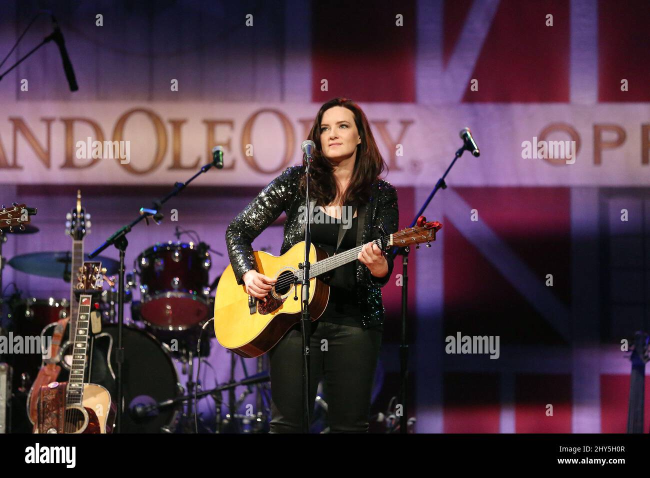 Brandy Clark performs at the Ryman Auditorium, Nashville. Stock Photo