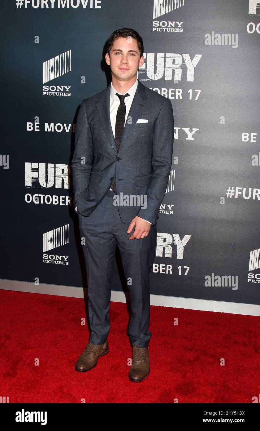 Logan Lerman attending the Fury world premiere held at held at the ...