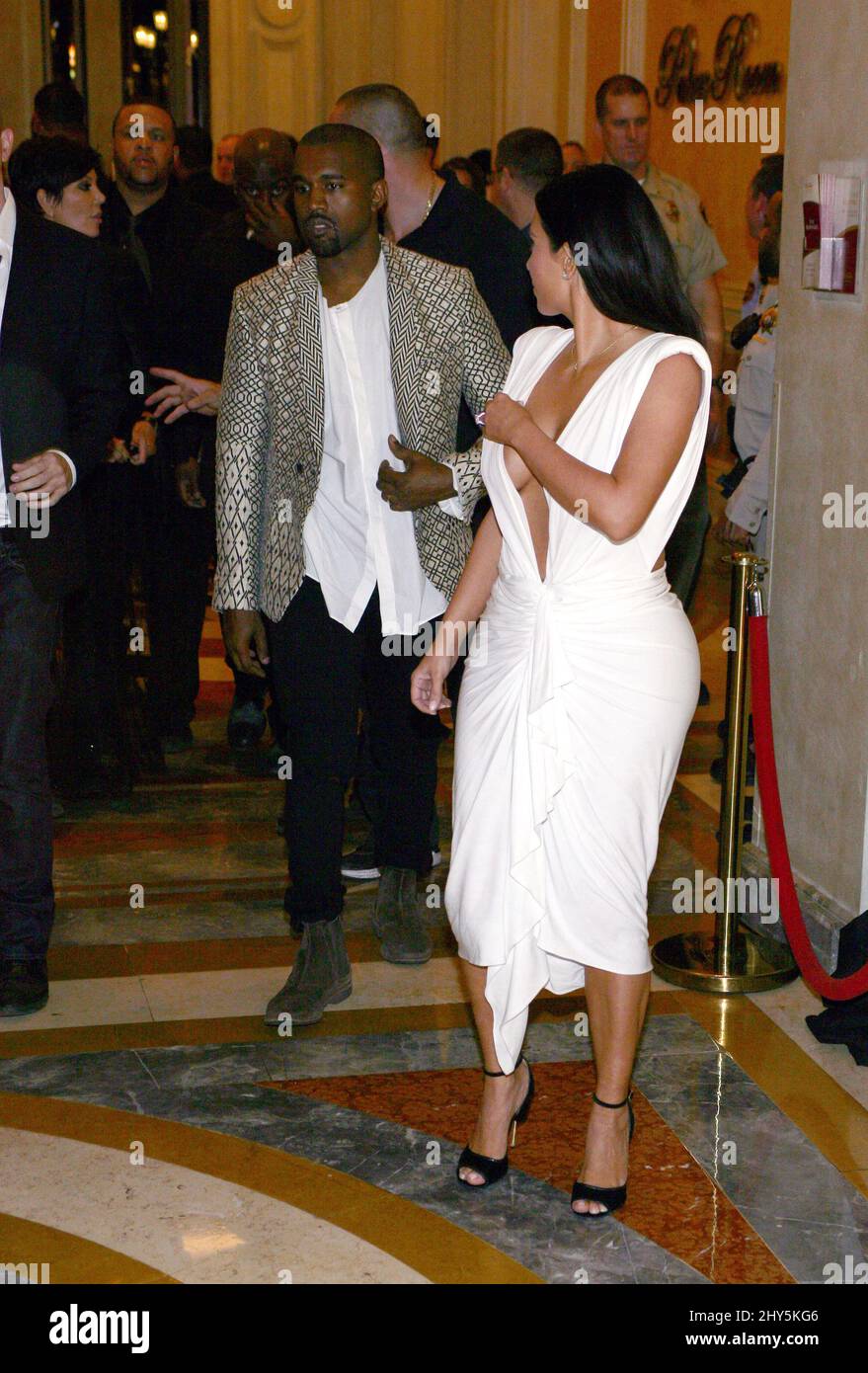 Kim Kardashian and Kanye West at her 34th Birthday Party at TAO 