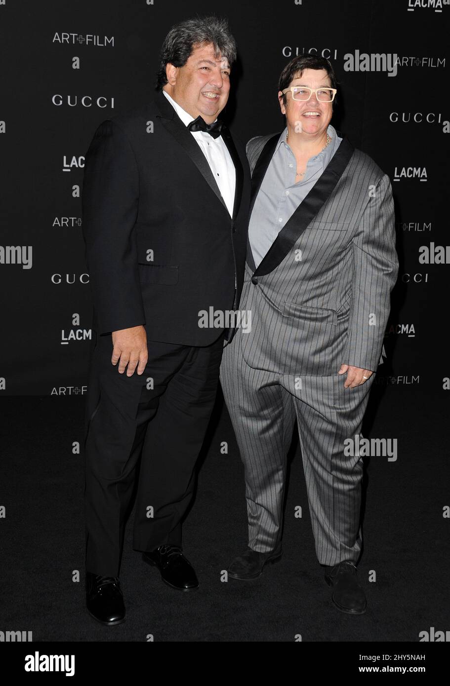 Cathy Opie, Paul Schimmel attends the 2014 LACMA Art + Film Gala at the LACMA, Los Angeles Stock Photo